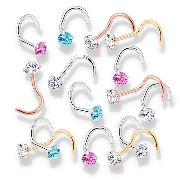 Crystal Colored Nose Rings - Picture 1 of 1
